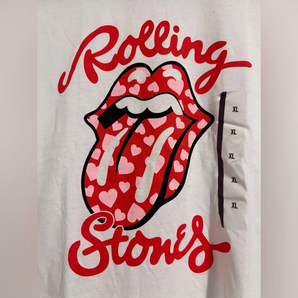 NWT The Rolling Stones Girls Graphic T-Shirt White Size‎ XL